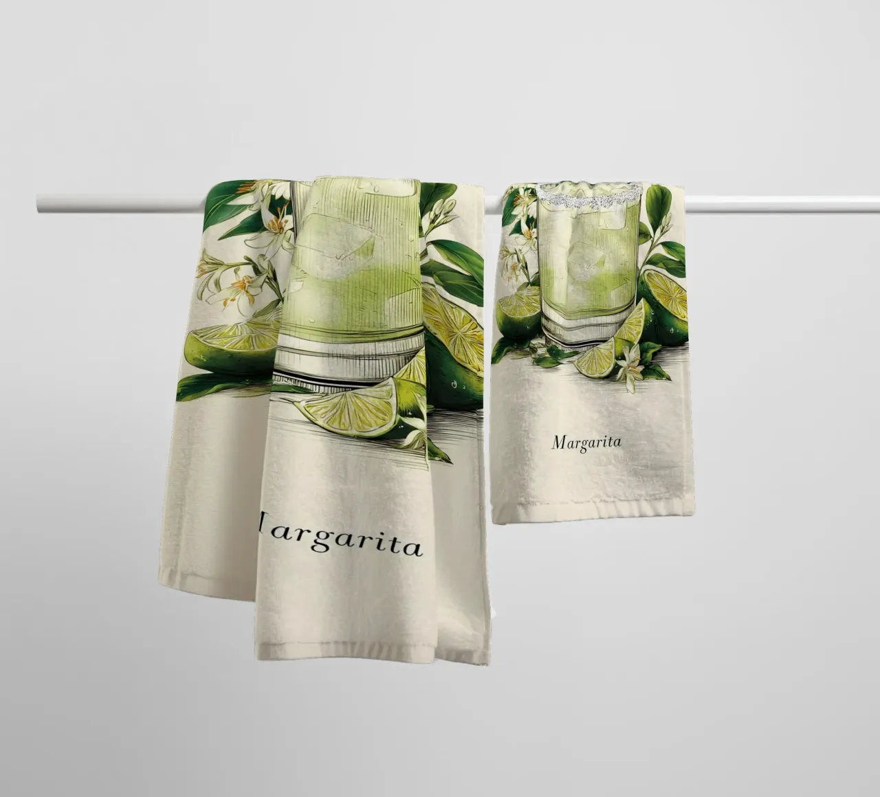 Botanical Margarita Print towel by Tipple Tales