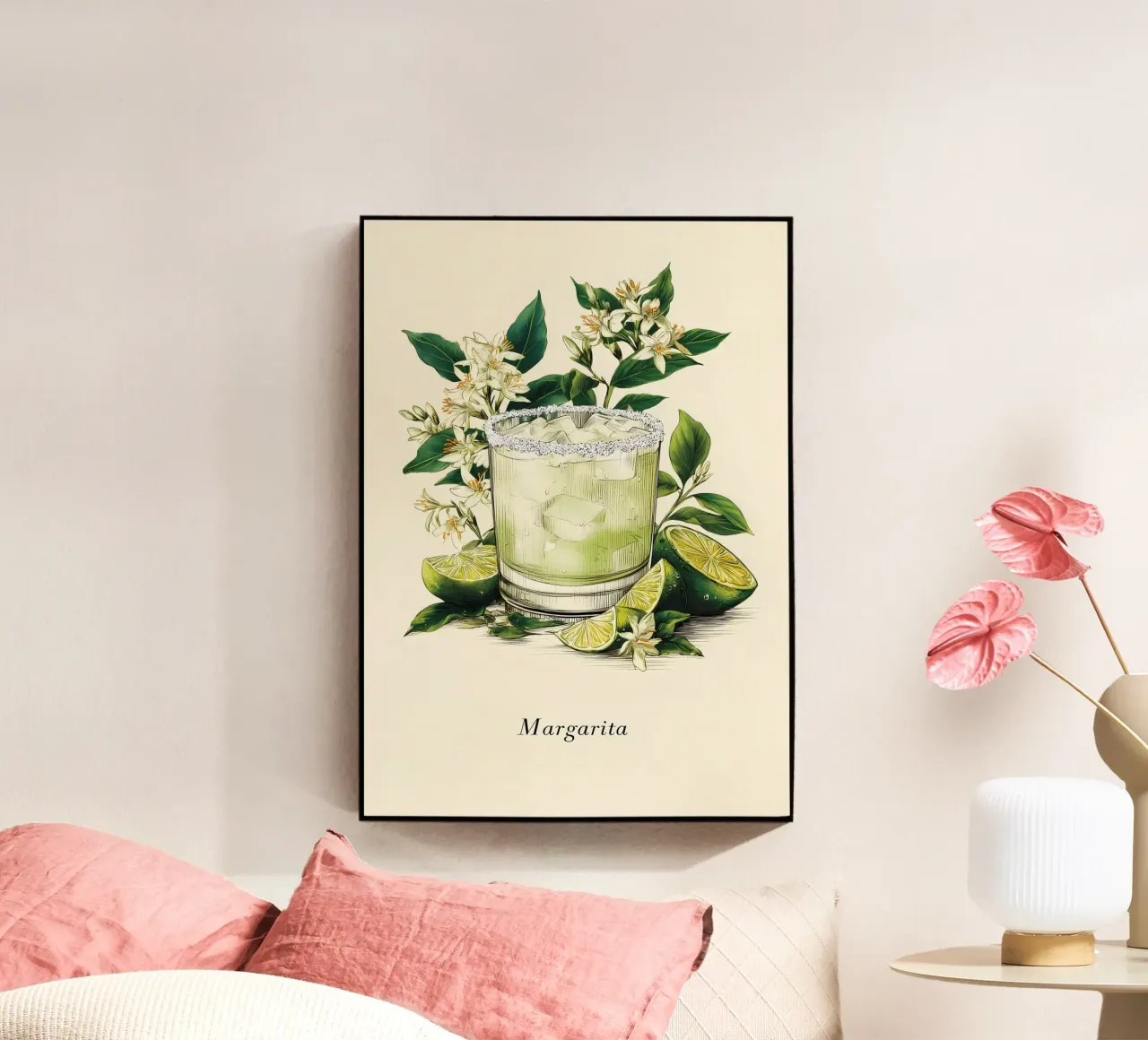 Botanical Margarita Print acrylic glass by Tipple Tales