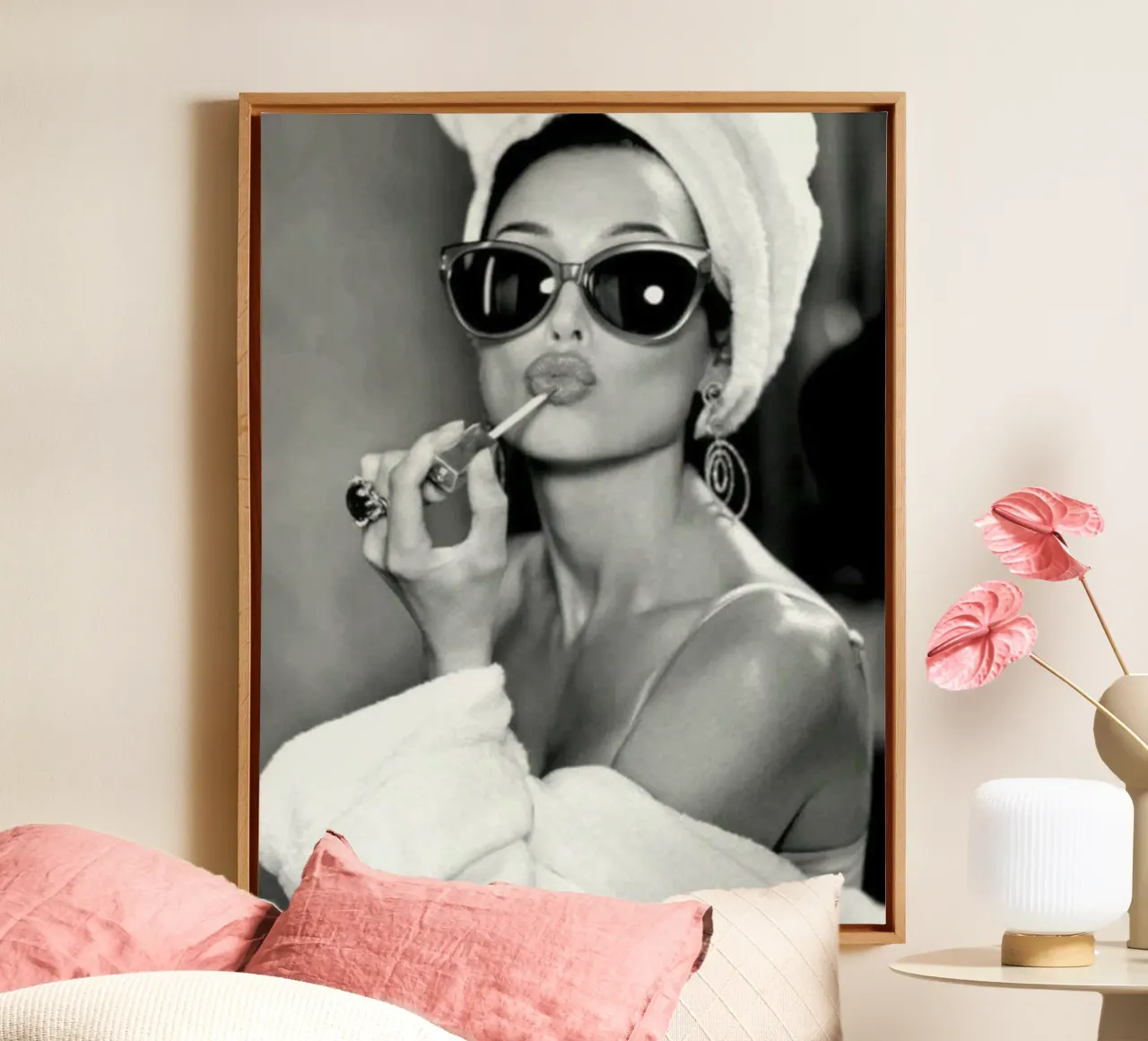 Labbra iconiche tela con Cornice a cassetta da Alex happy shop
