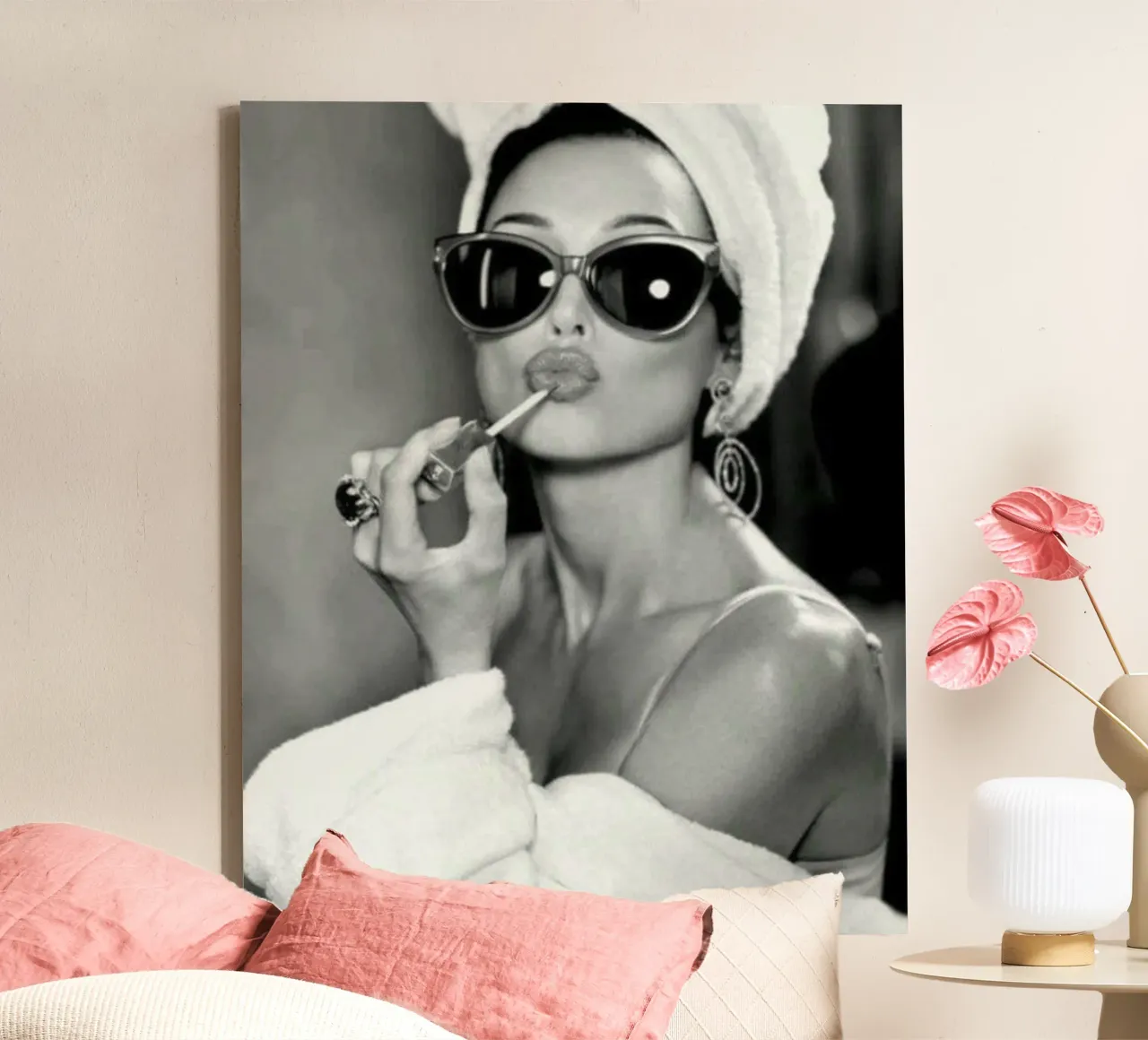 Labbra iconiche tela con Cornice a cassetta da Alex happy shop