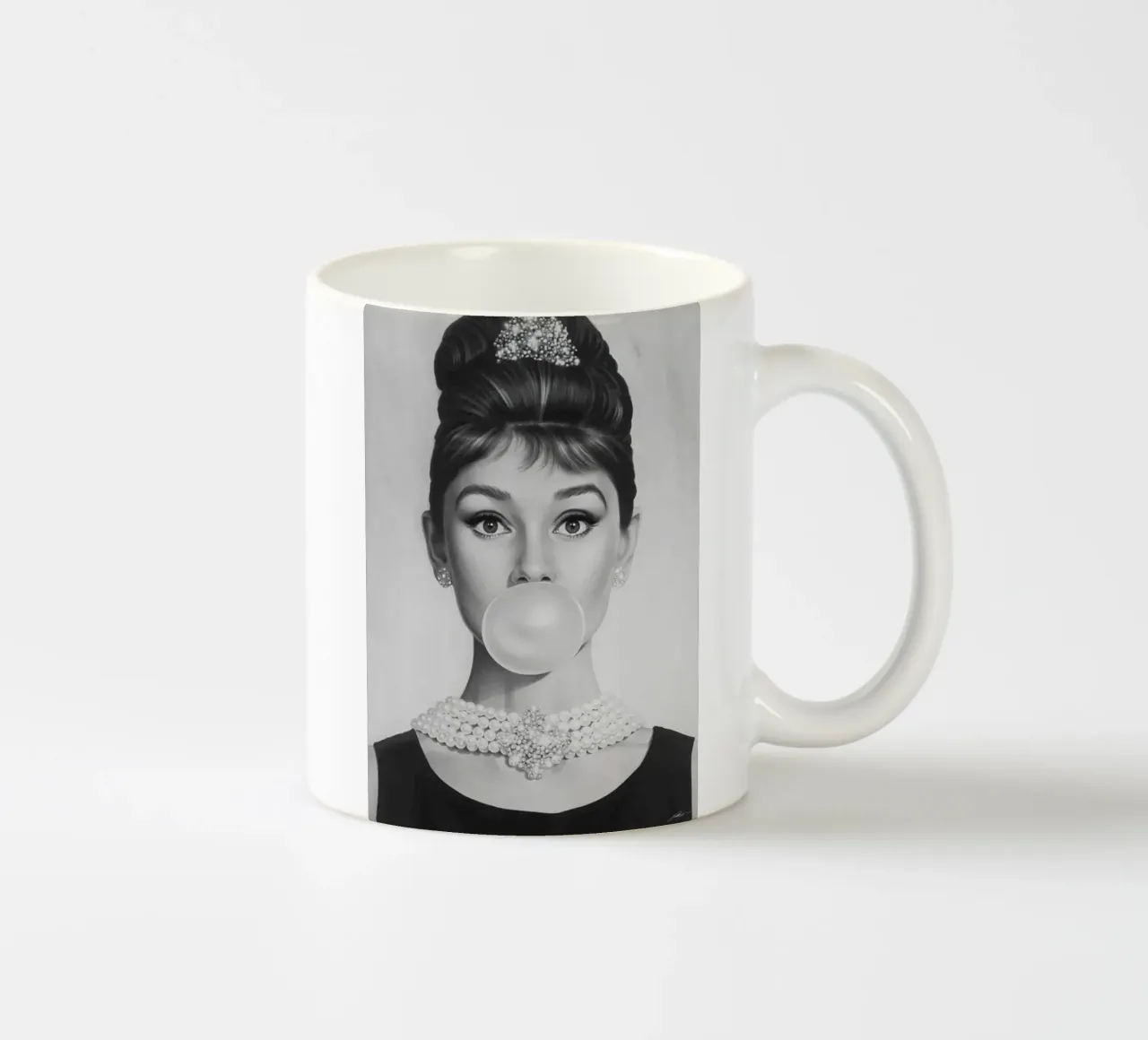 Audrey in bianco e nero tazza in ceramica da Piere art Shops