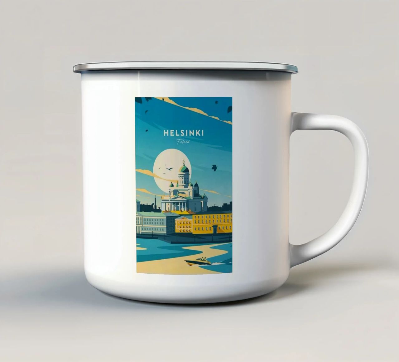 Viaggio Helsinki tazza in smalto da youngs print