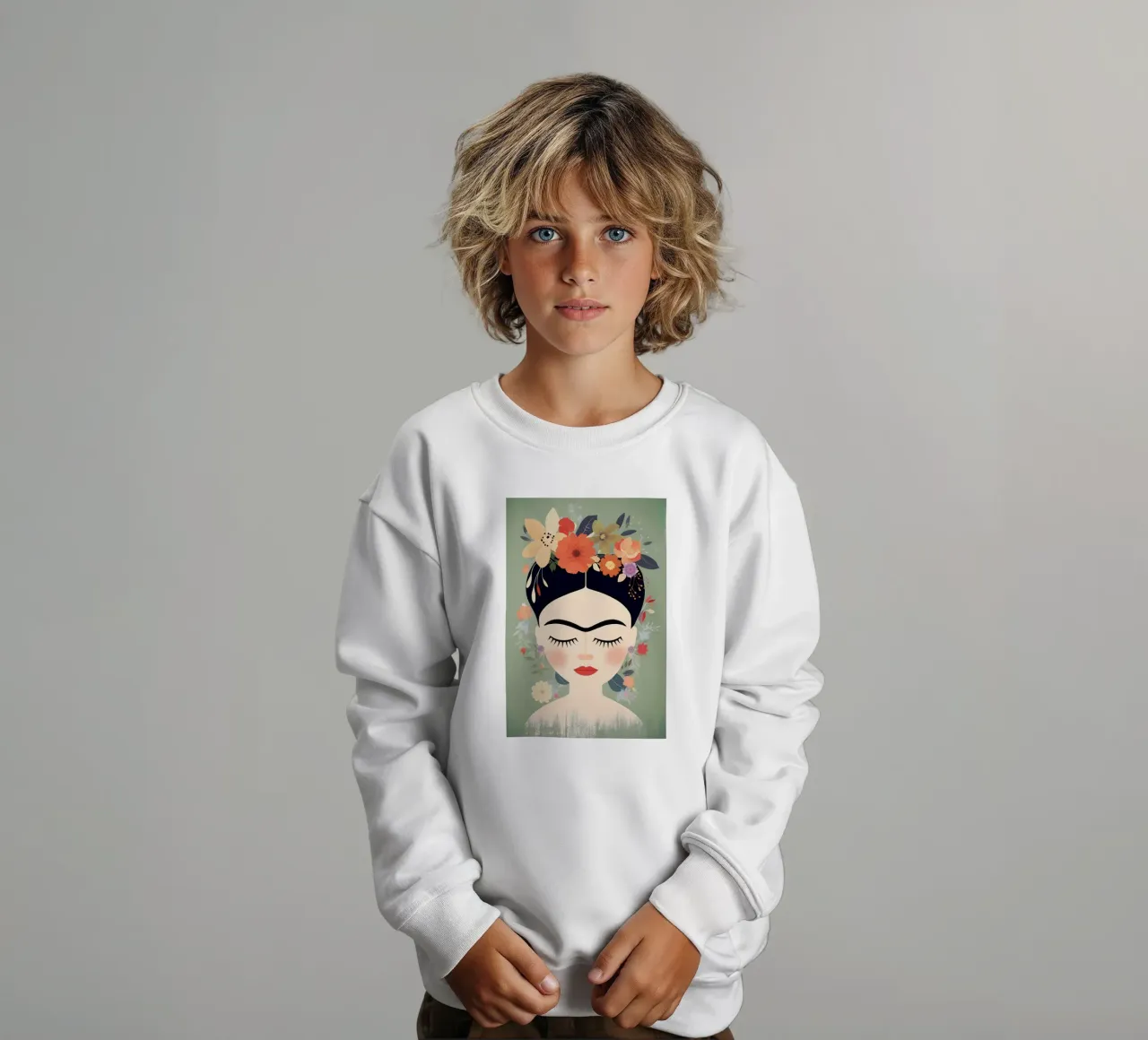 Fiori carini Frida felpa bambino da Carinaprint