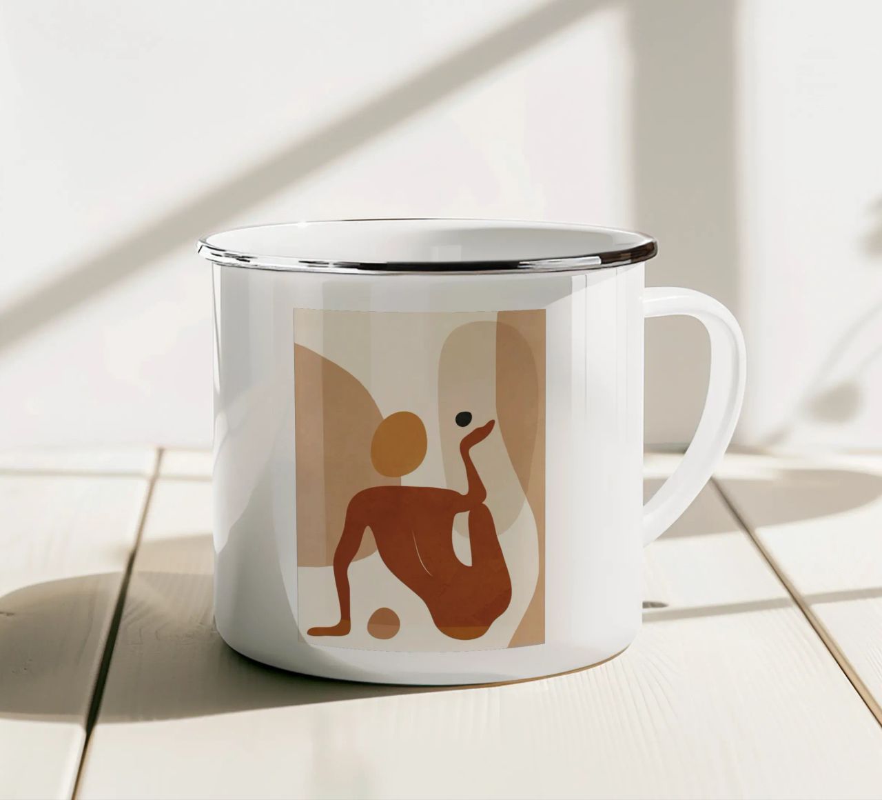 Minimal Abstract Form enamel mug by cityart