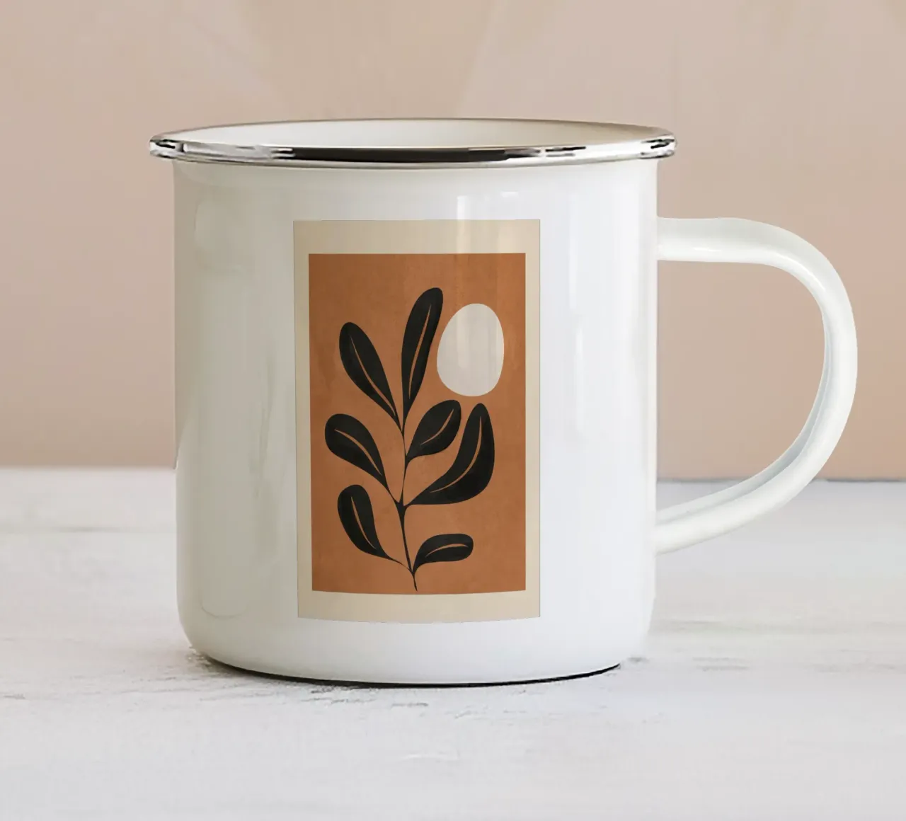 Minimalist Plant Art 2 tazza in smalto da cityart