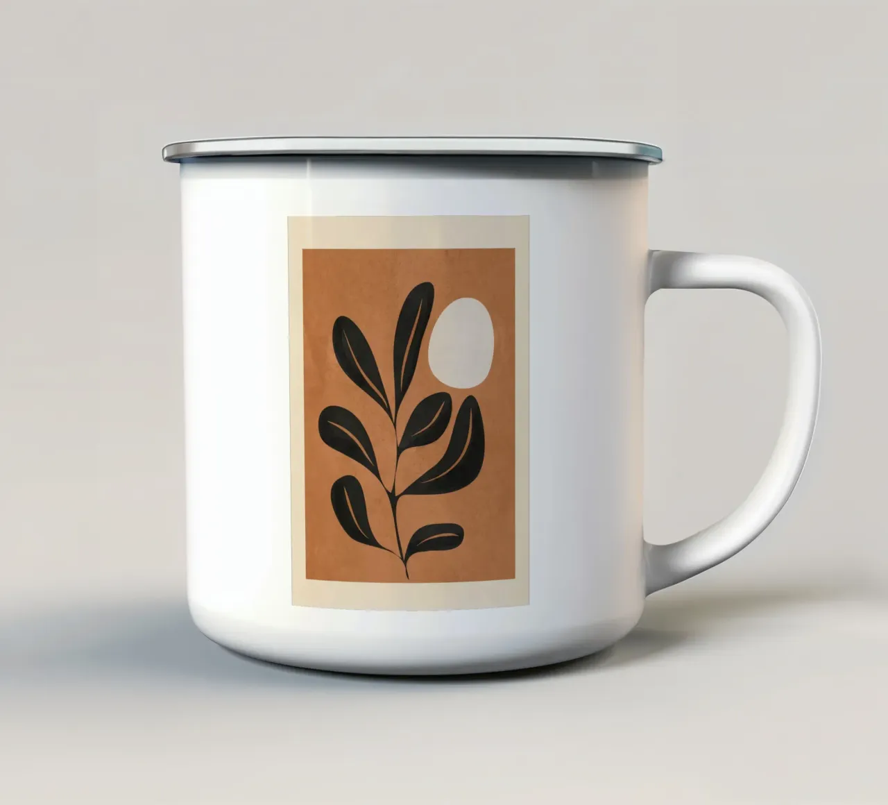Minimalist Plant Art 2 tazza in smalto da cityart
