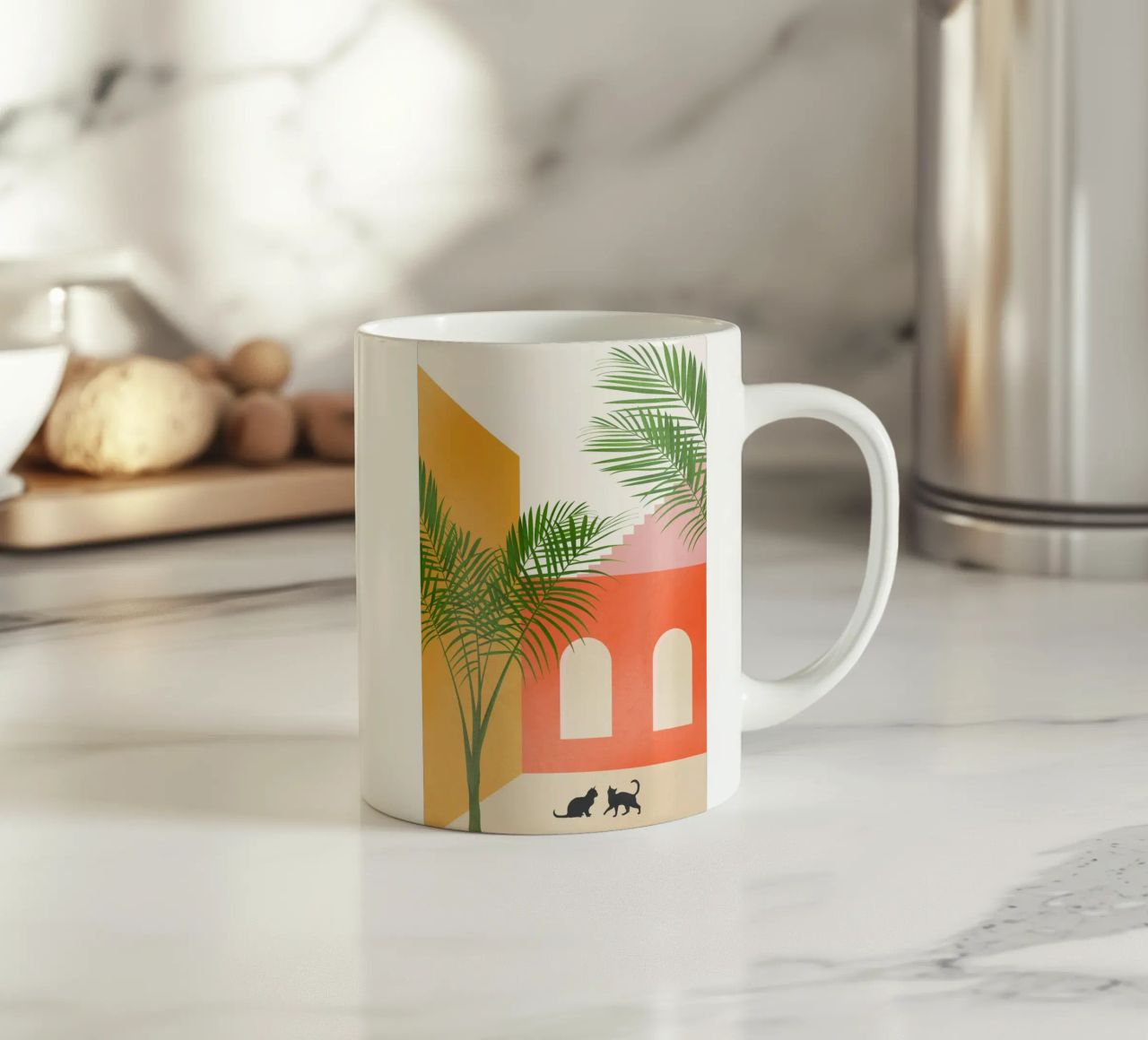 Cat Space I tazza in ceramica da Nadjaa