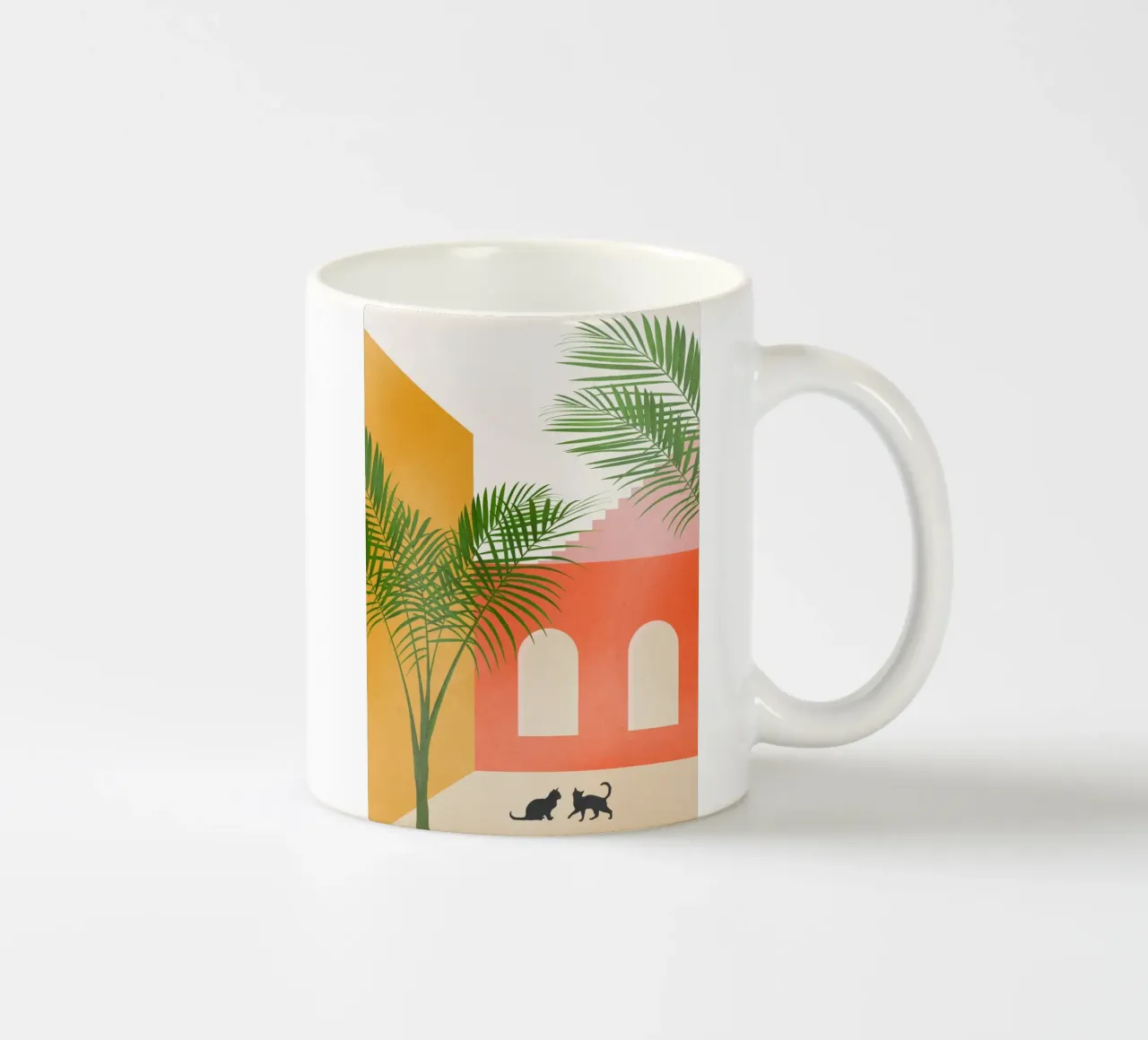 Cat Space I Keramik Tasse von Nadjaa