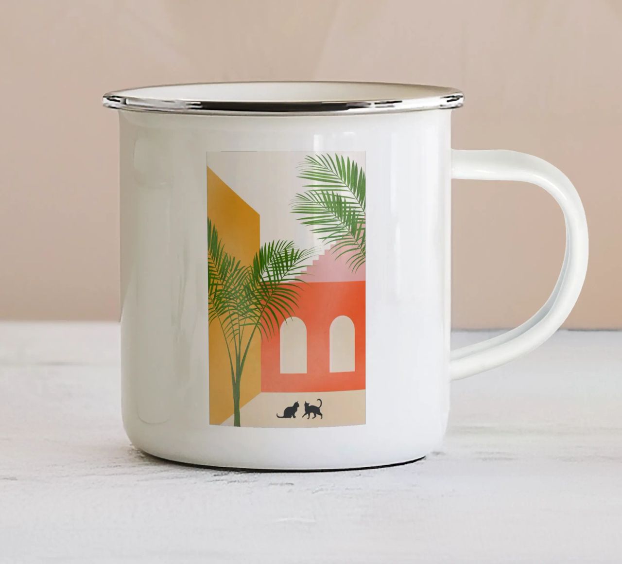 Cat Space I tazza in smalto da Nadjaa