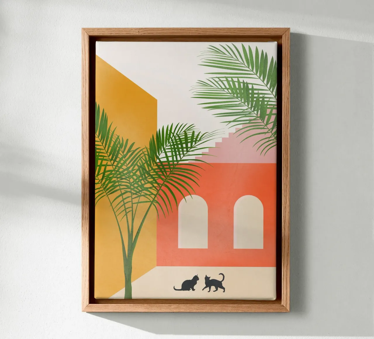 Cat Space I tela con Cornice a cassetta da Nadjaa