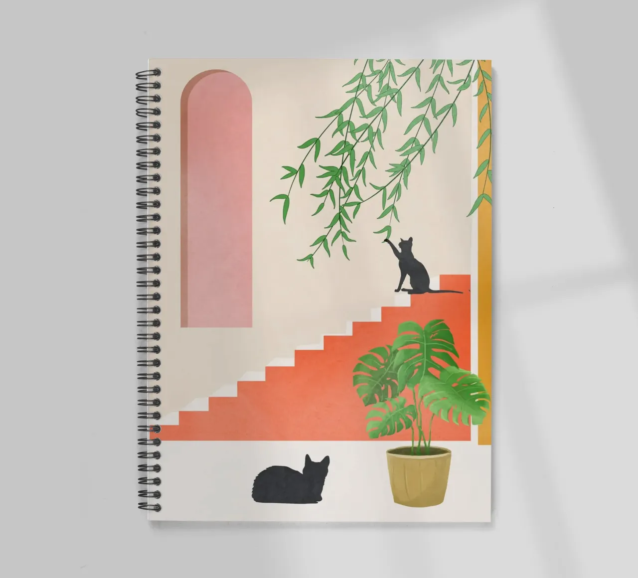 Cat Space II spiral notebook by Nadjaa