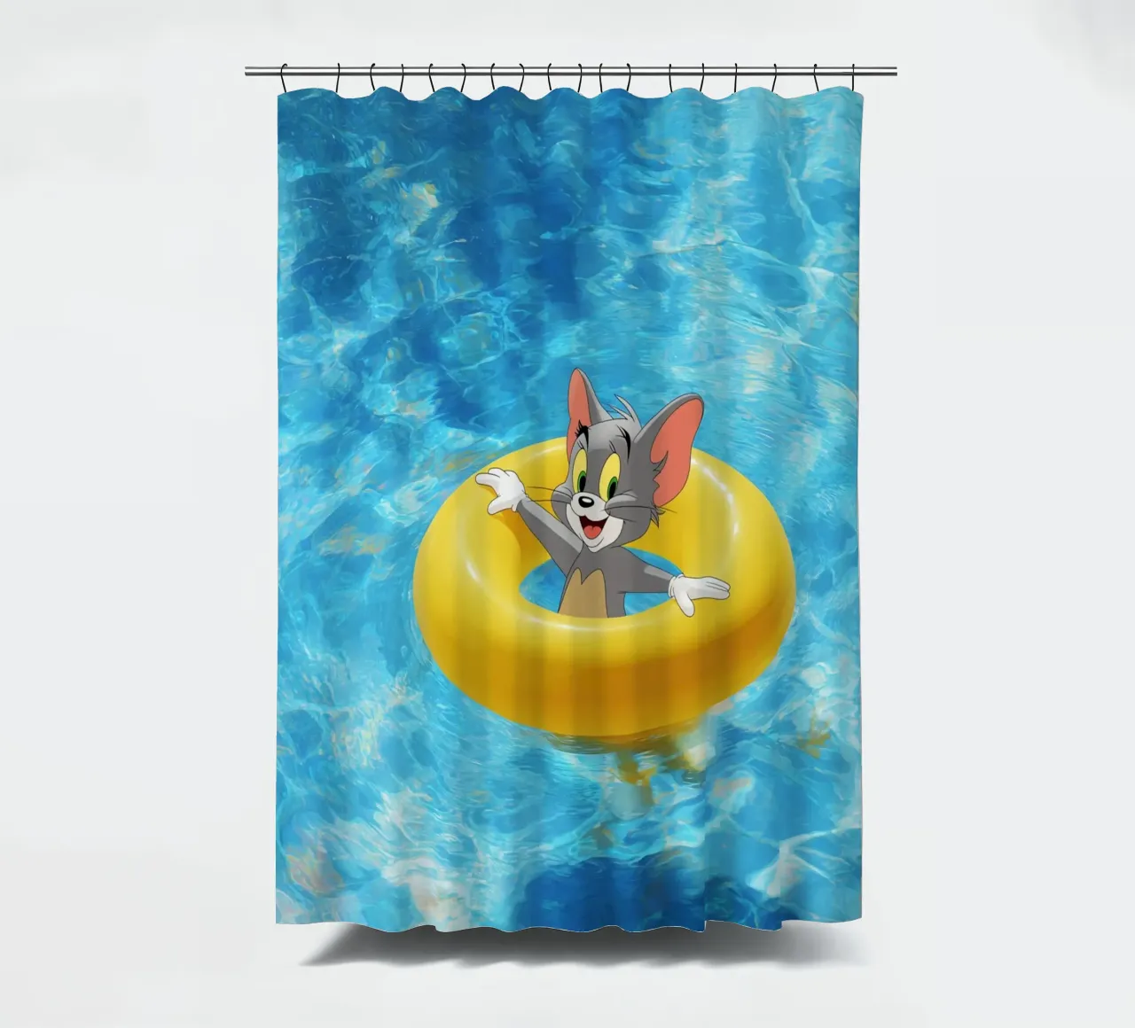 Bathing fun with Tom the cat shower curtain by Carinaprint