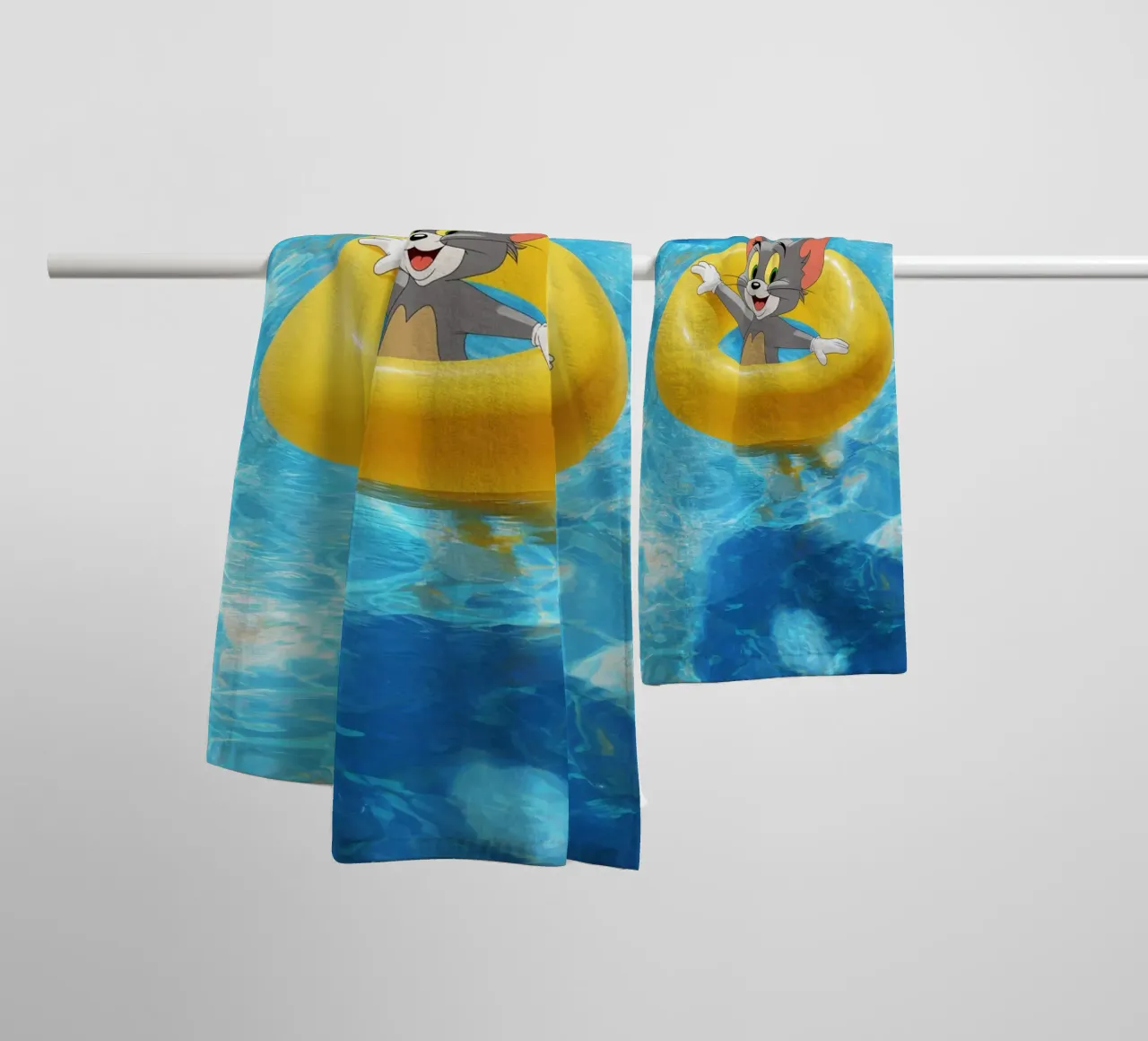 Bathing fun with Tom the cat towel by Carinaprint