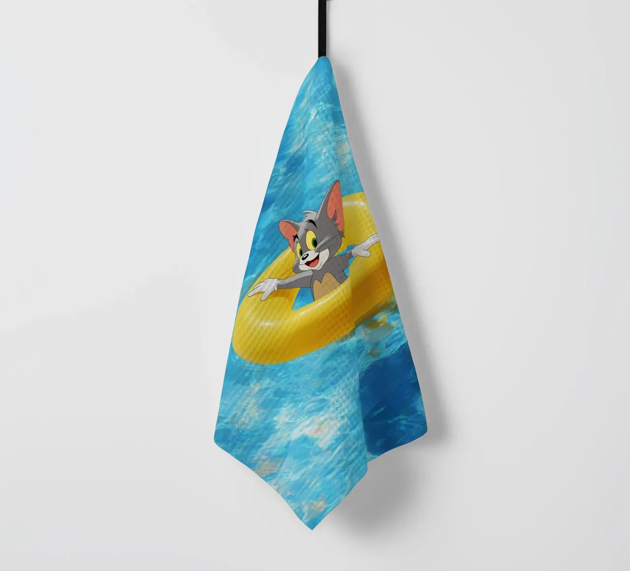 Bathing fun with Tom the cat tea towel by Carinaprint
