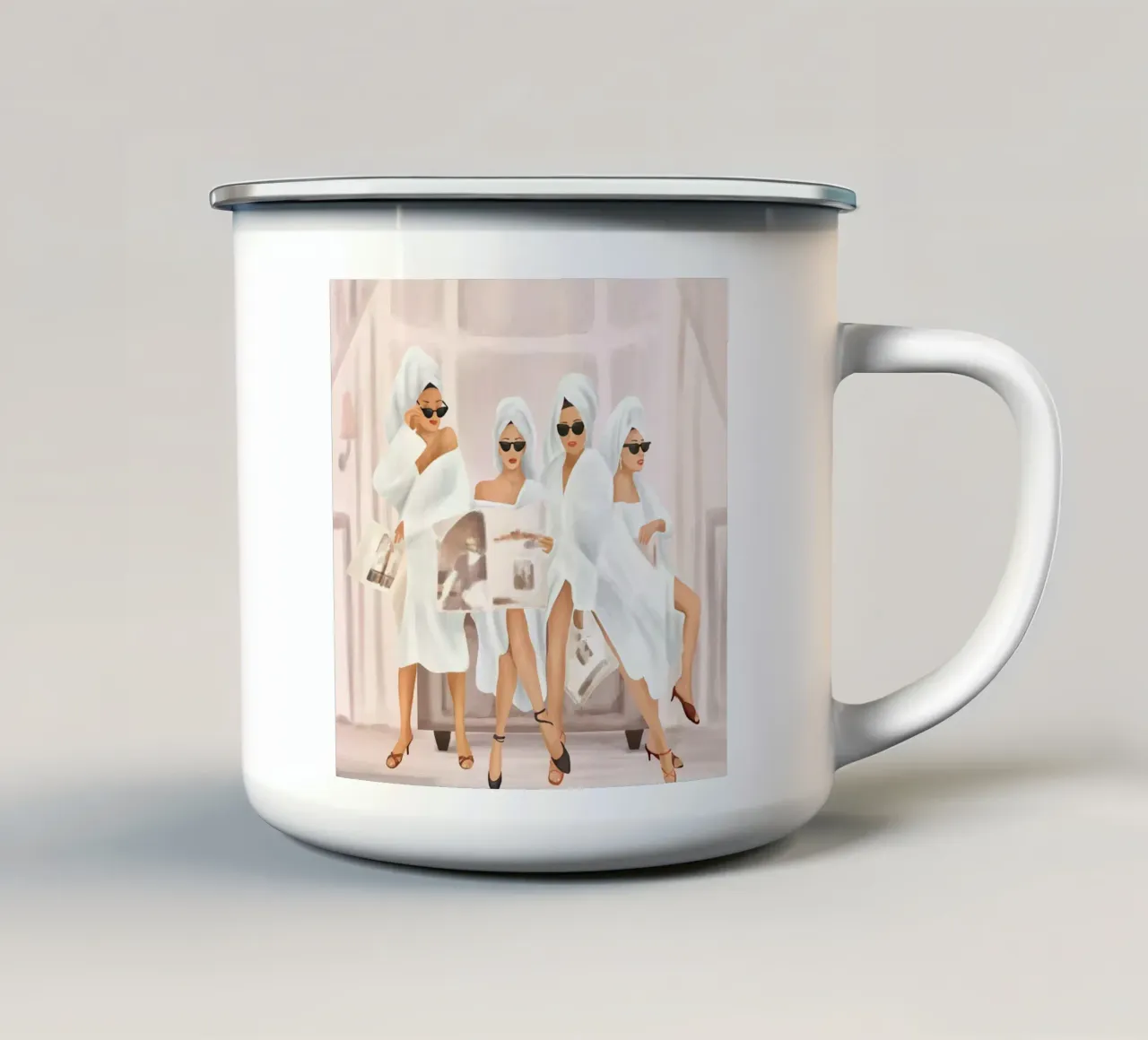 Friends enamel mug by Flow Line