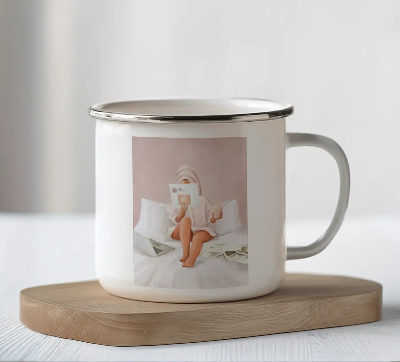Weekend Morning II tazza in smalto da Flow Line