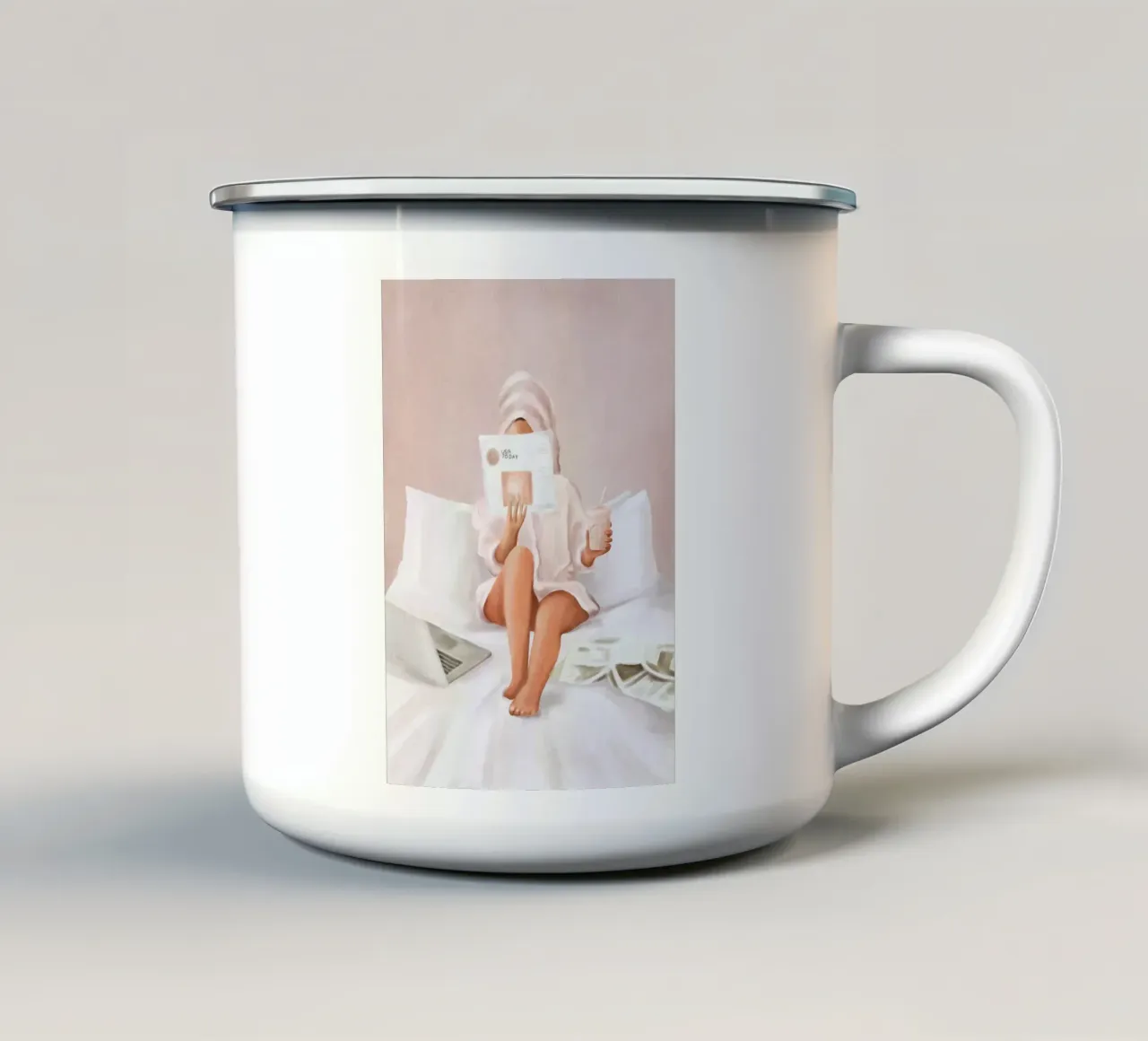 Weekend Morning II tazza in smalto da Flow Line