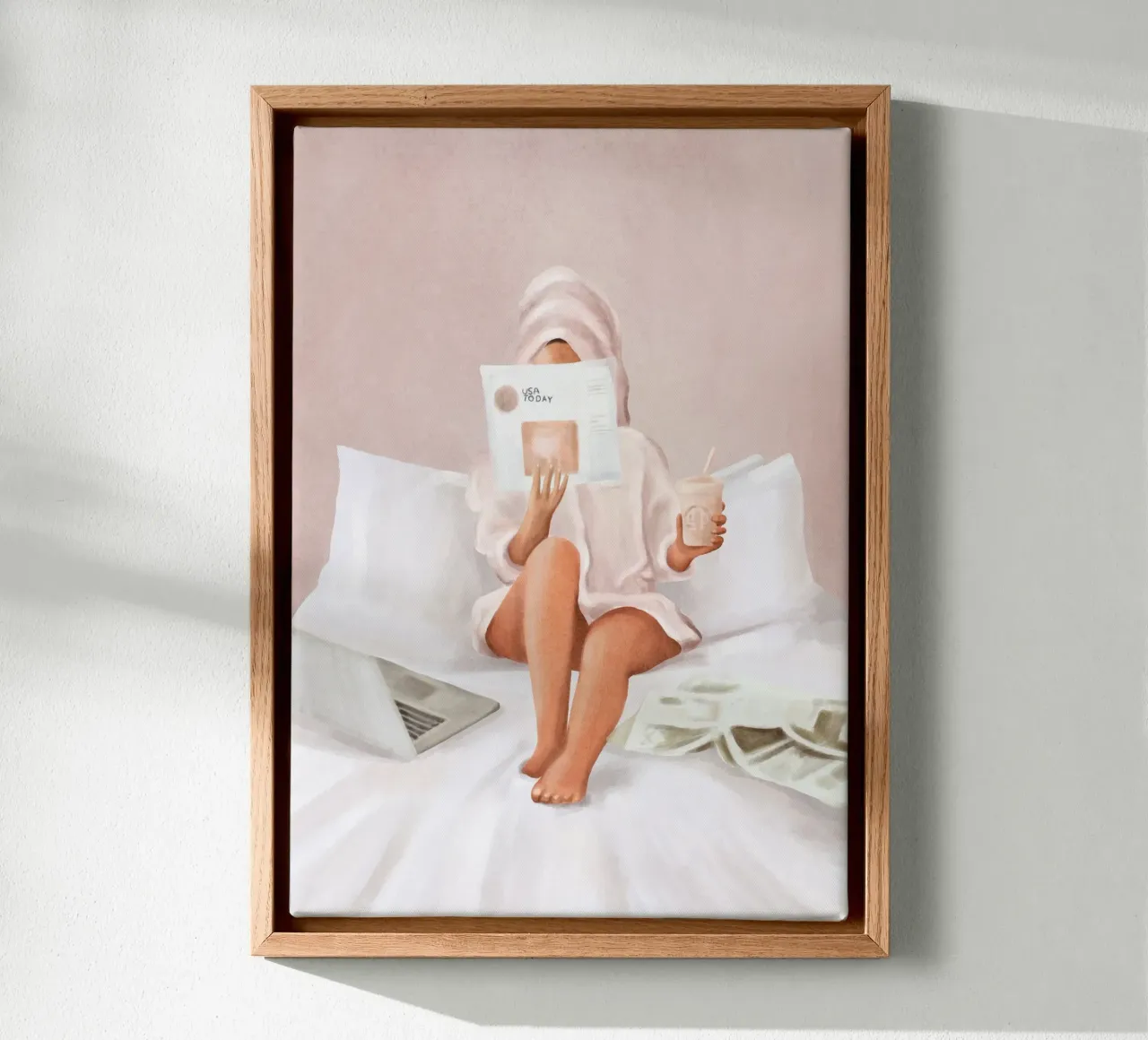 Weekend Morning II canvas with Floater frame by Flow Line
