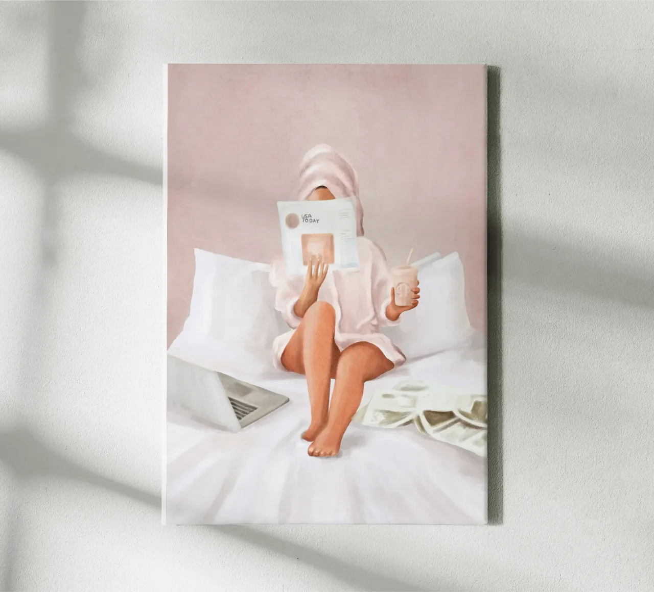 Weekend Morning II canvas with Floater frame by Flow Line