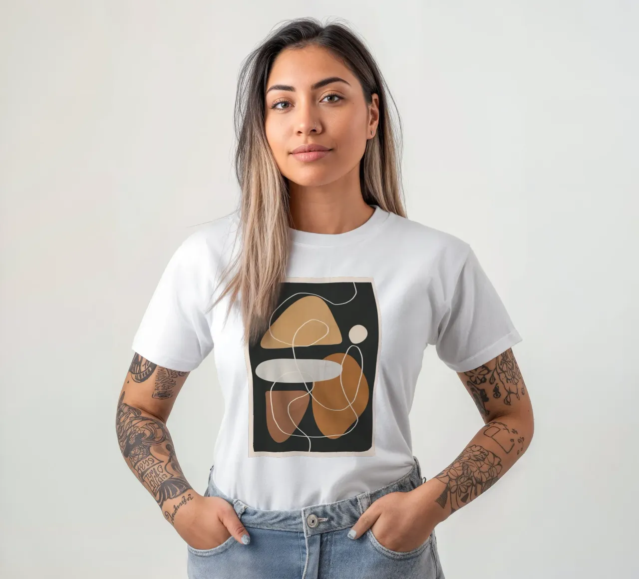 Minimal Colorful Abstract Shapes 1 t-shirt de Flow Line