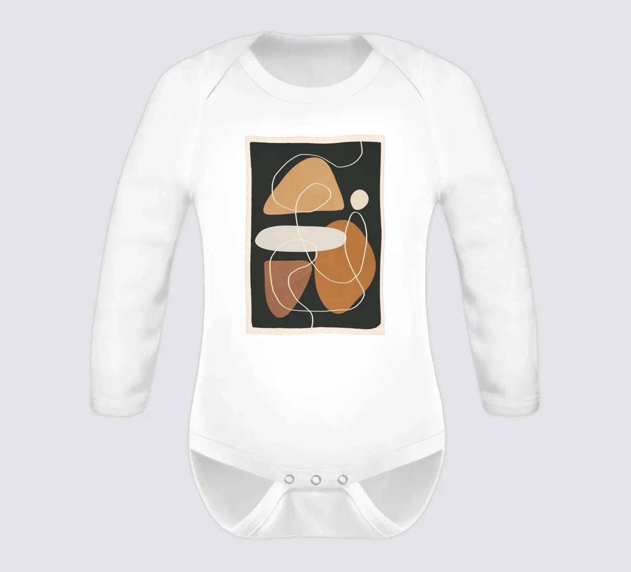 Minimal Colorful Abstract Shapes 1 body neonato maniche lunghe da Flow Line