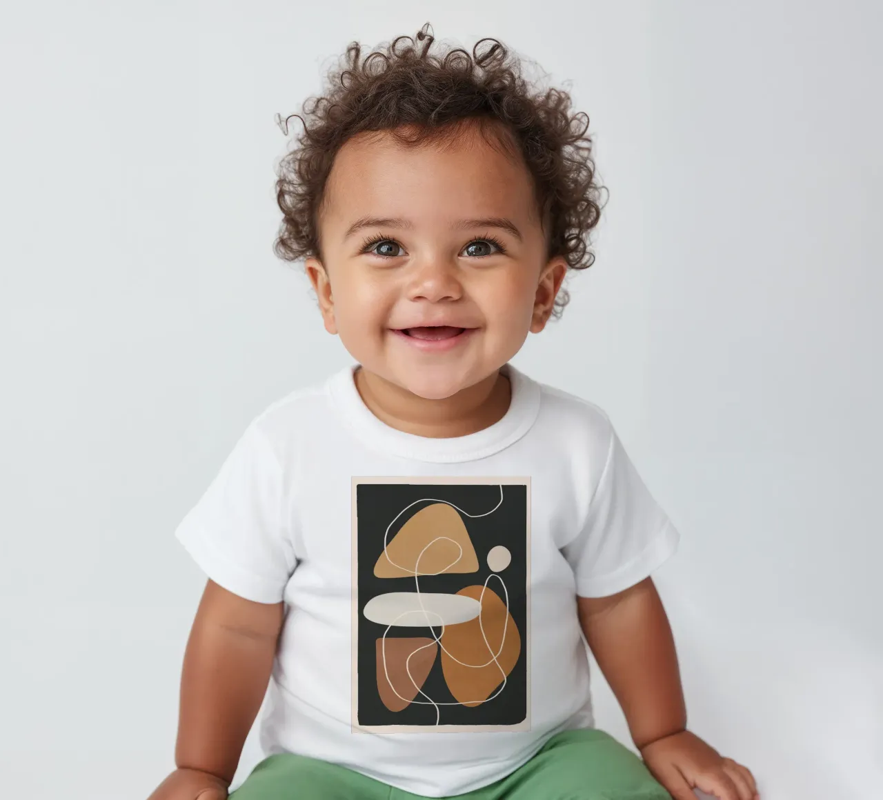 Minimal Colorful Abstract Shapes 1 camiseta de bebé de Flow Line