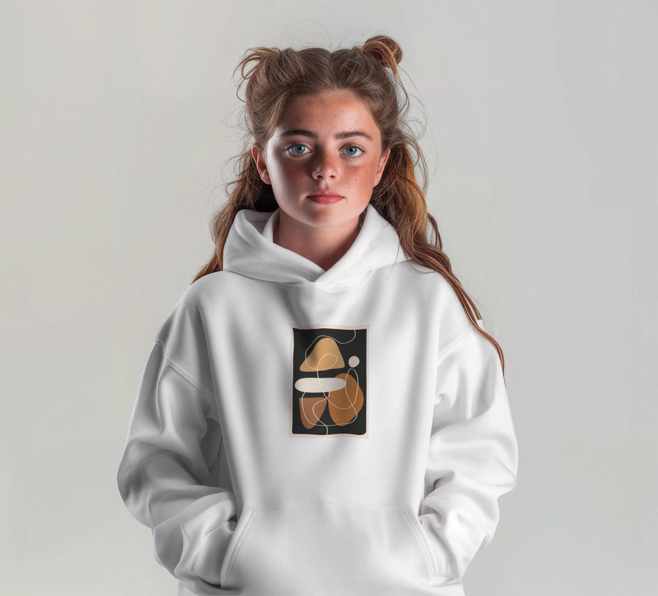 Minimal Colorful Abstract Shapes 1 felpa bambino con cappuccio da Flow Line