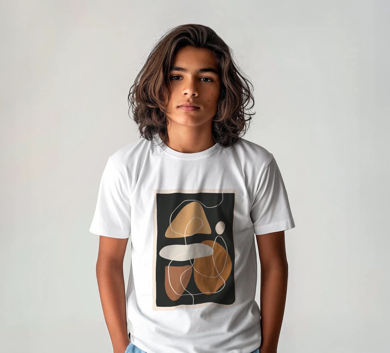 Minimal Colorful Abstract Shapes 1 t-shirt bambini da Flow Line