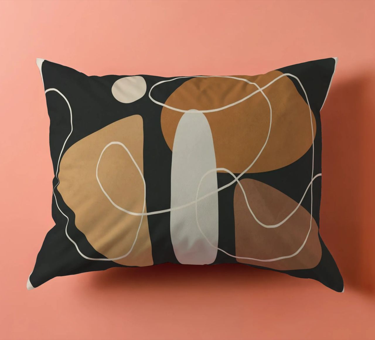 Minimal Colorful Abstract Shapes 1 cuscino da Flow Line