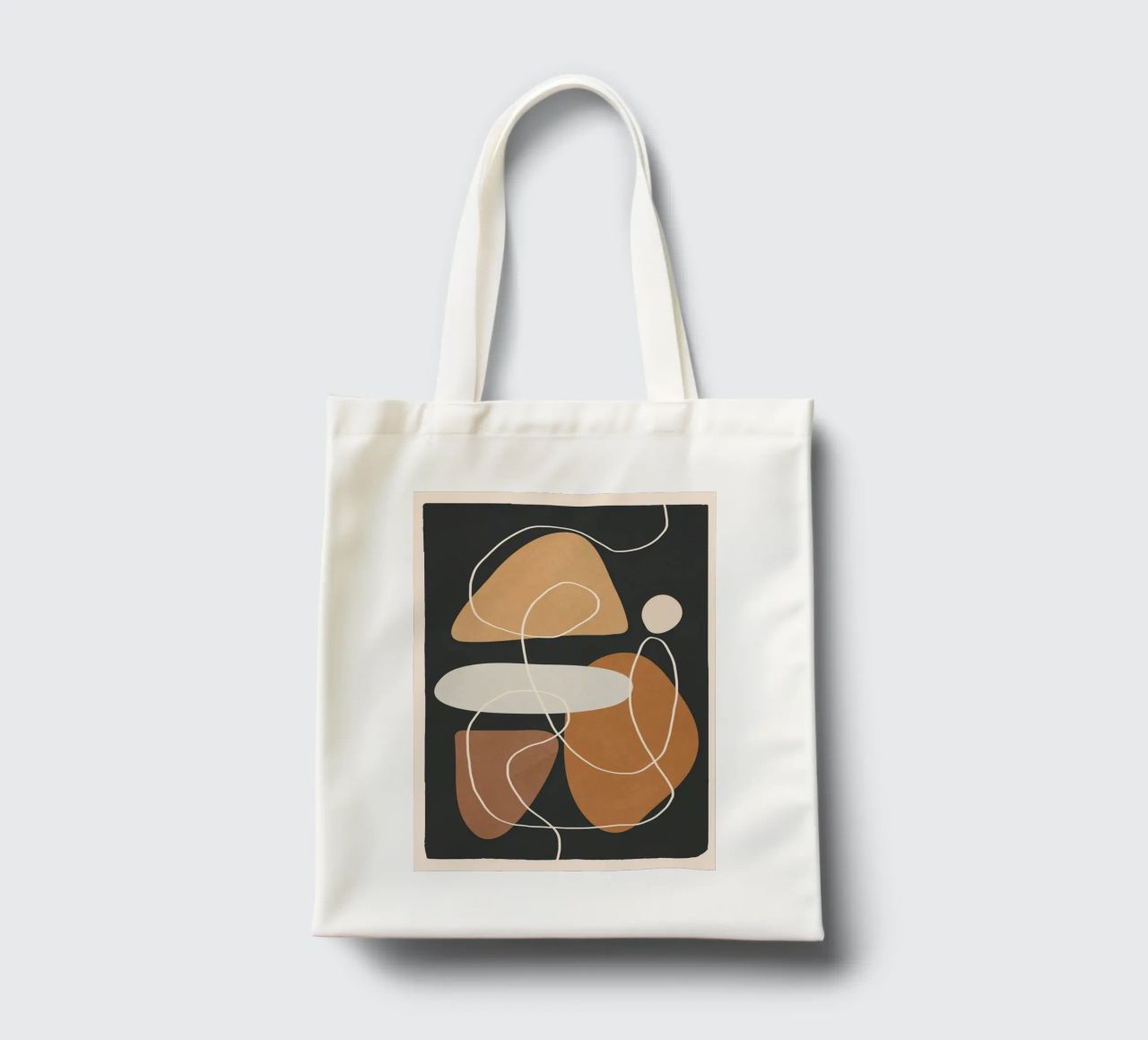 Minimal Colorful Abstract Shapes 1 borsa in juta da Flow Line