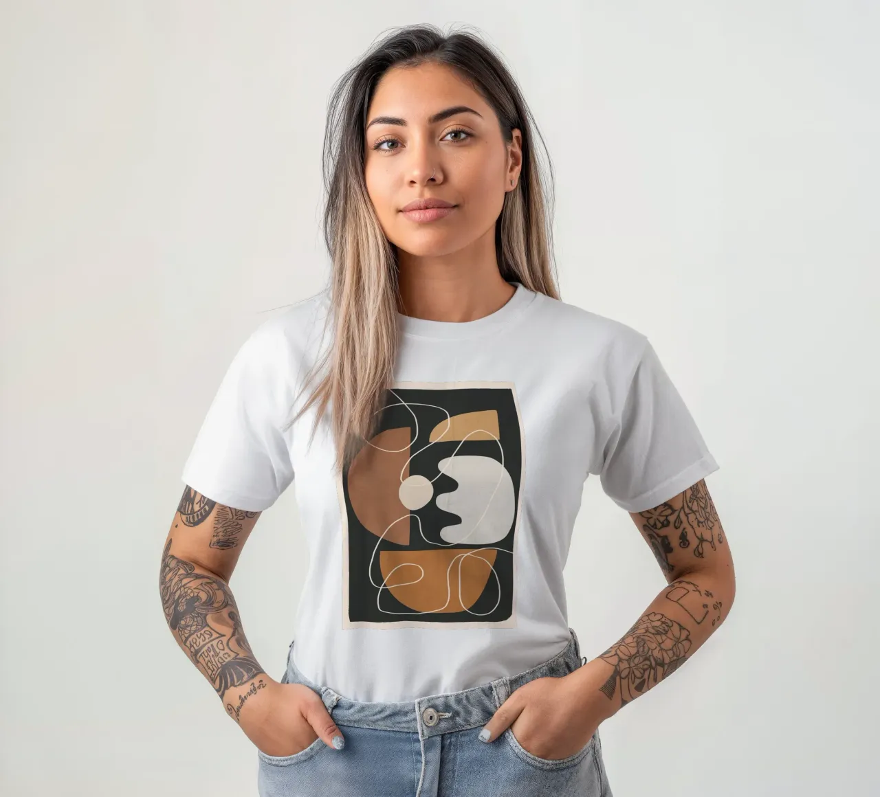 Minimal Colorful Abstract Shapes 2 t-shirt da Flow Line