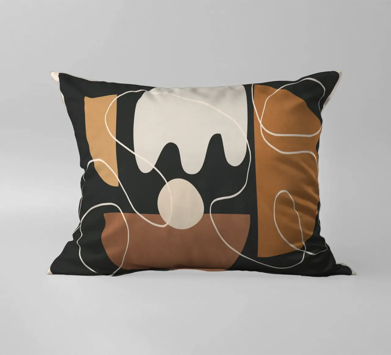 Minimal Colorful Abstract Shapes 2 coussin de Flow Line