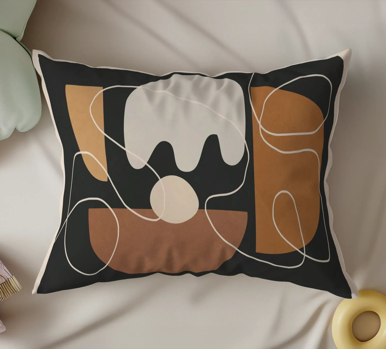 Minimal Colorful Abstract Shapes 2 cuscino da Flow Line