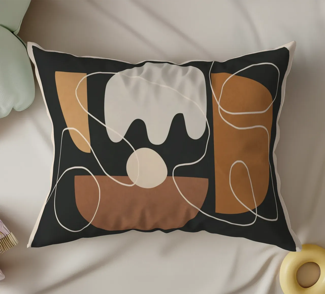 Minimal Colorful Abstract Shapes 2 cuscino da Flow Line