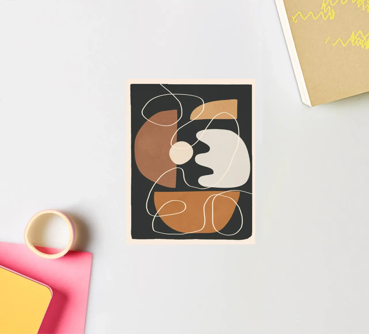 Minimal Colorful Abstract Shapes 2 adesivo da Flow Line