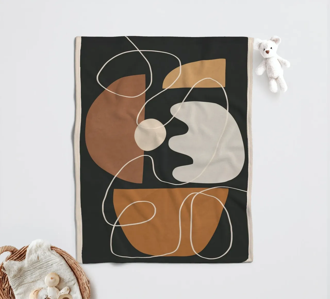 Minimal Colorful Abstract Shapes 2 plaid polaire de Flow Line