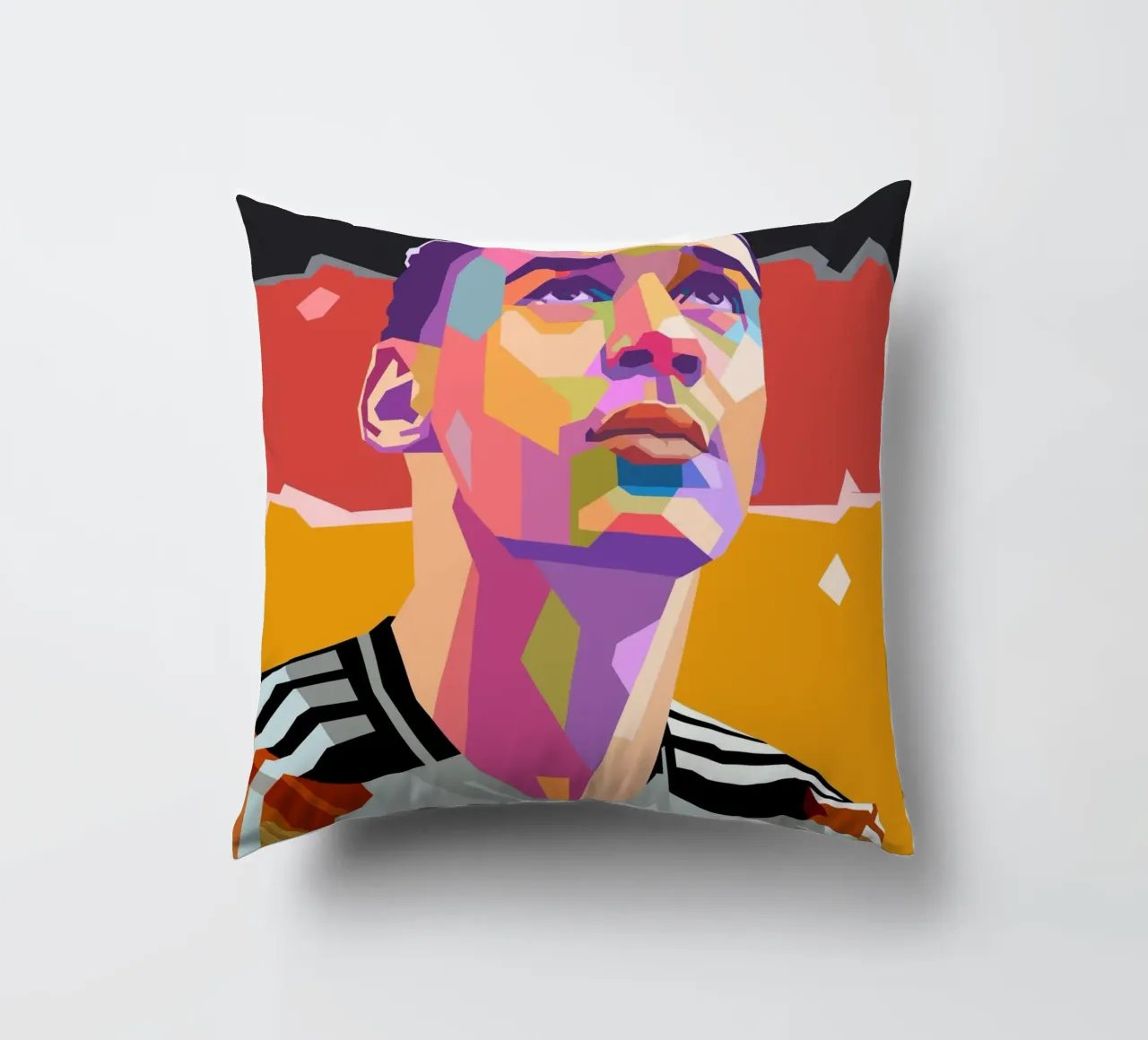 Jamal Musiala iconic football decorative cushion by Hantamrata