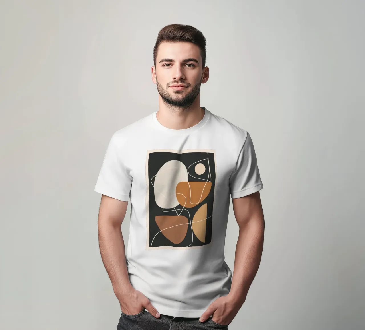 Minimal Colorful Abstract Shapes 3 t-shirt da Flow Line