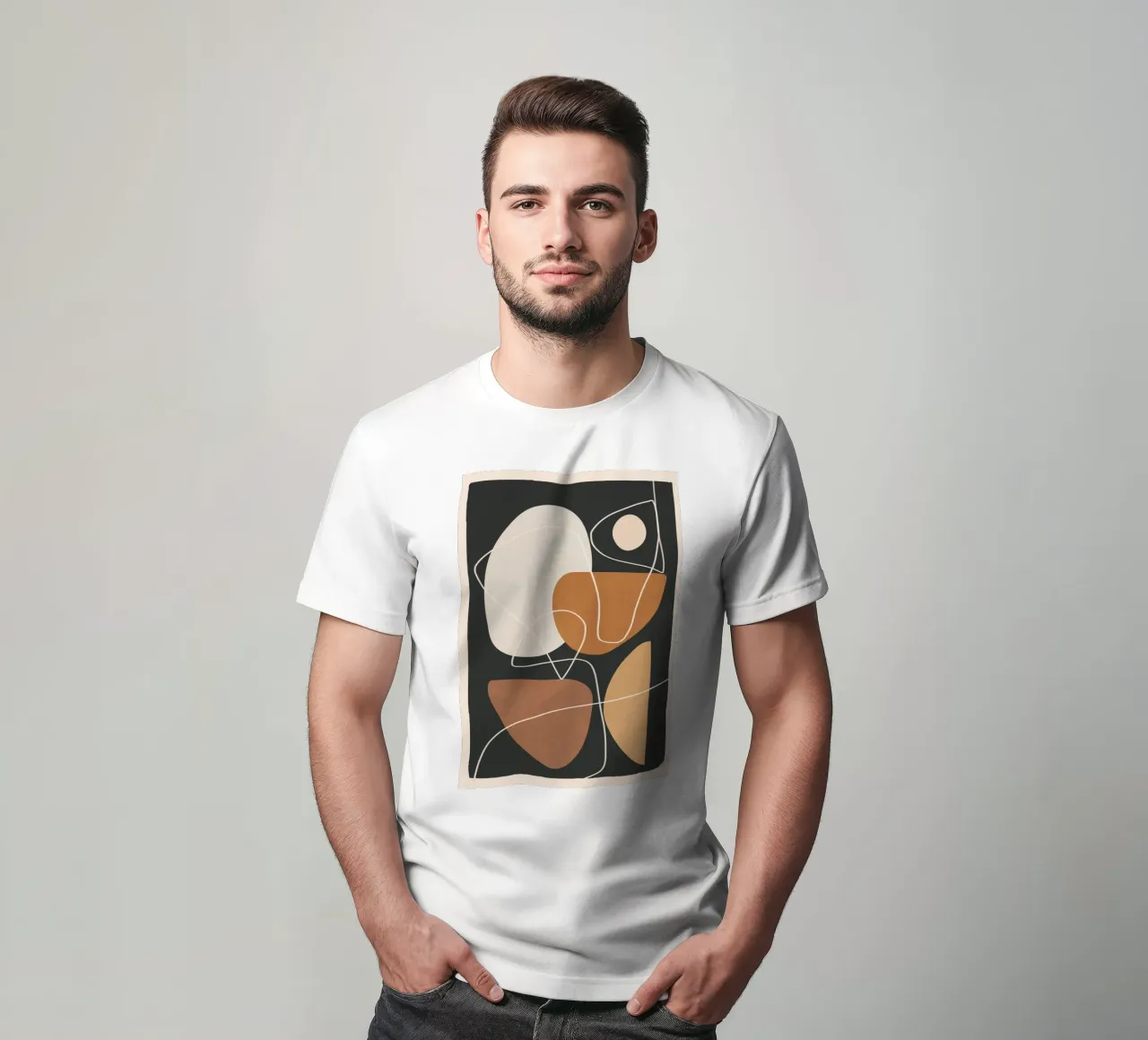 Minimal Colorful Abstract Shapes 3 t-shirt by Flow Line