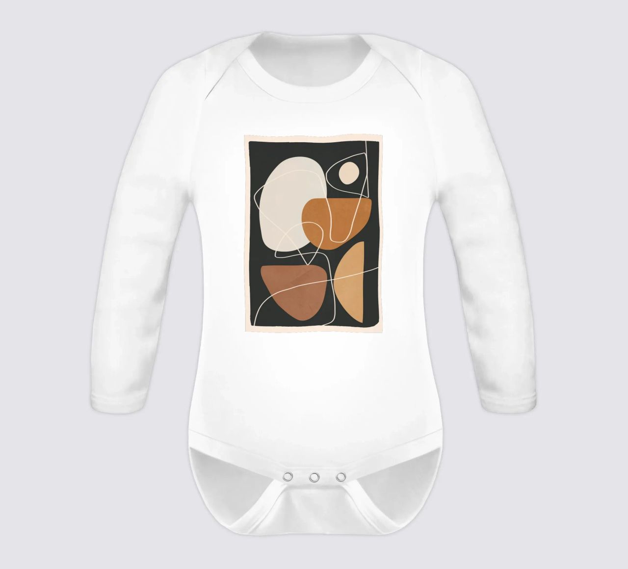 Minimal Colorful Abstract Shapes 3 body neonato maniche lunghe da Flow Line