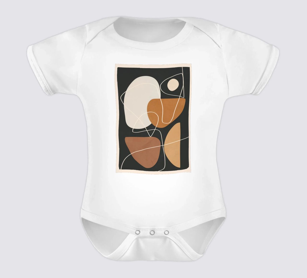 Minimal Colorful Abstract Shapes 3 body neonato maniche corte da Flow Line