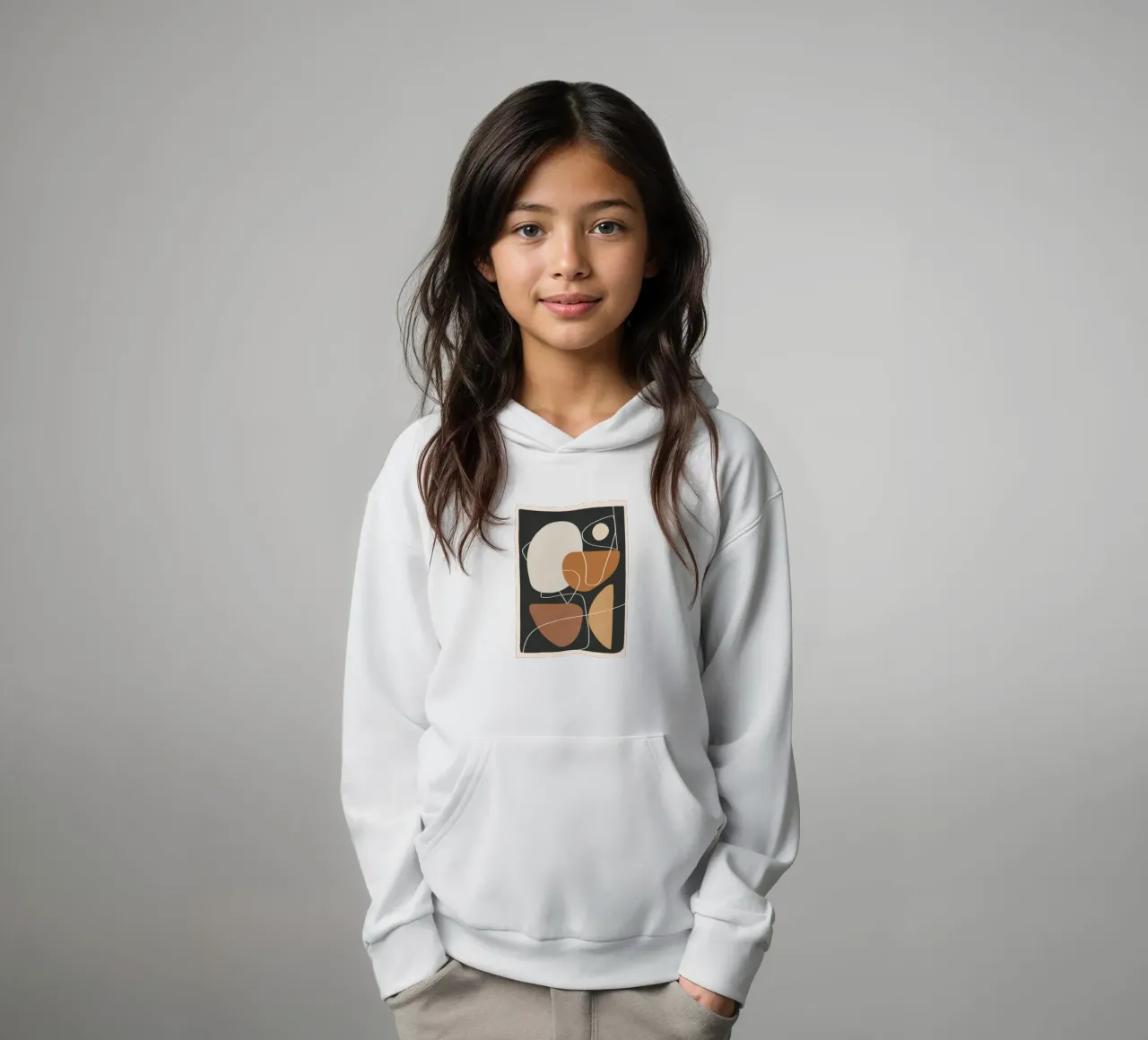 Minimal Colorful Abstract Shapes 3 felpa bambino con cappuccio da Flow Line