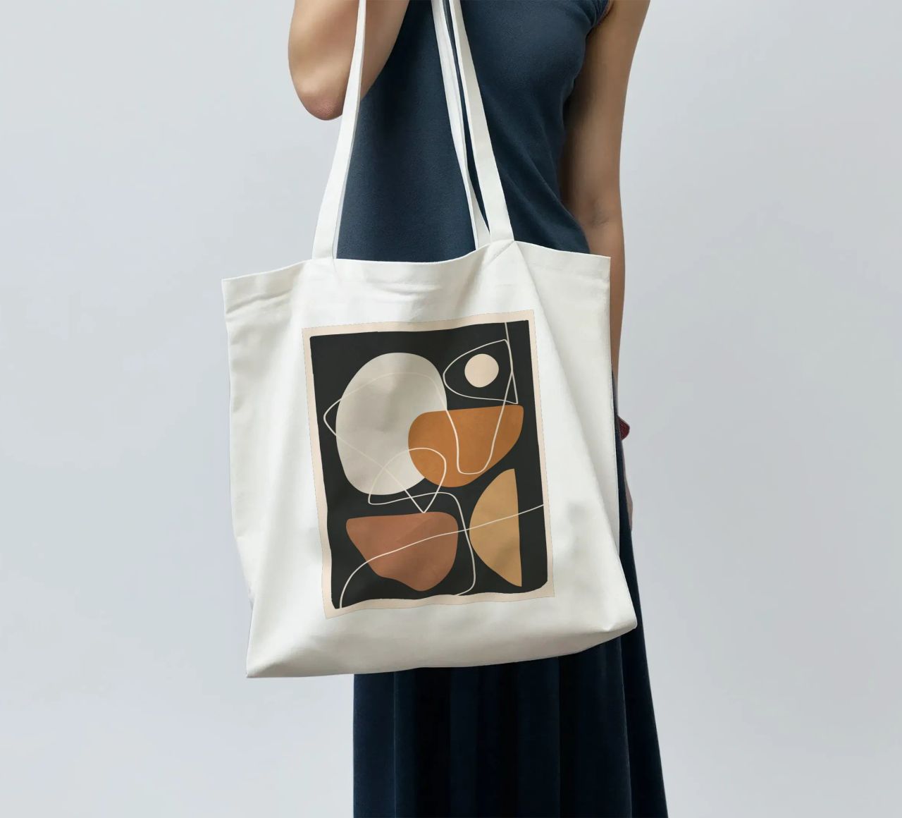 Minimal Colorful Abstract Shapes 3 borsa in juta da Flow Line