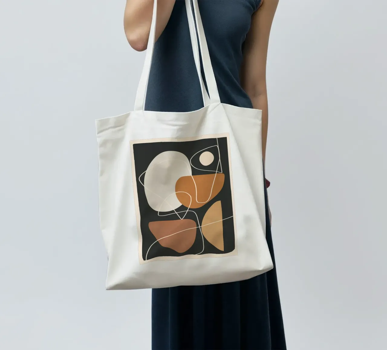 Minimal Colorful Abstract Shapes 3 borsa in juta da Flow Line