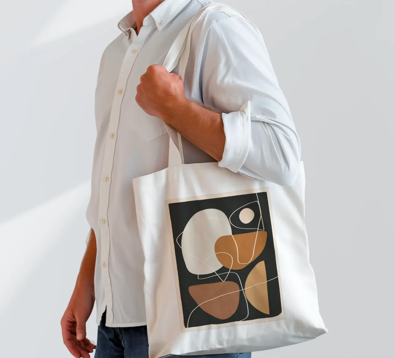 Minimal Colorful Abstract Shapes 3 tote bag de Flow Line