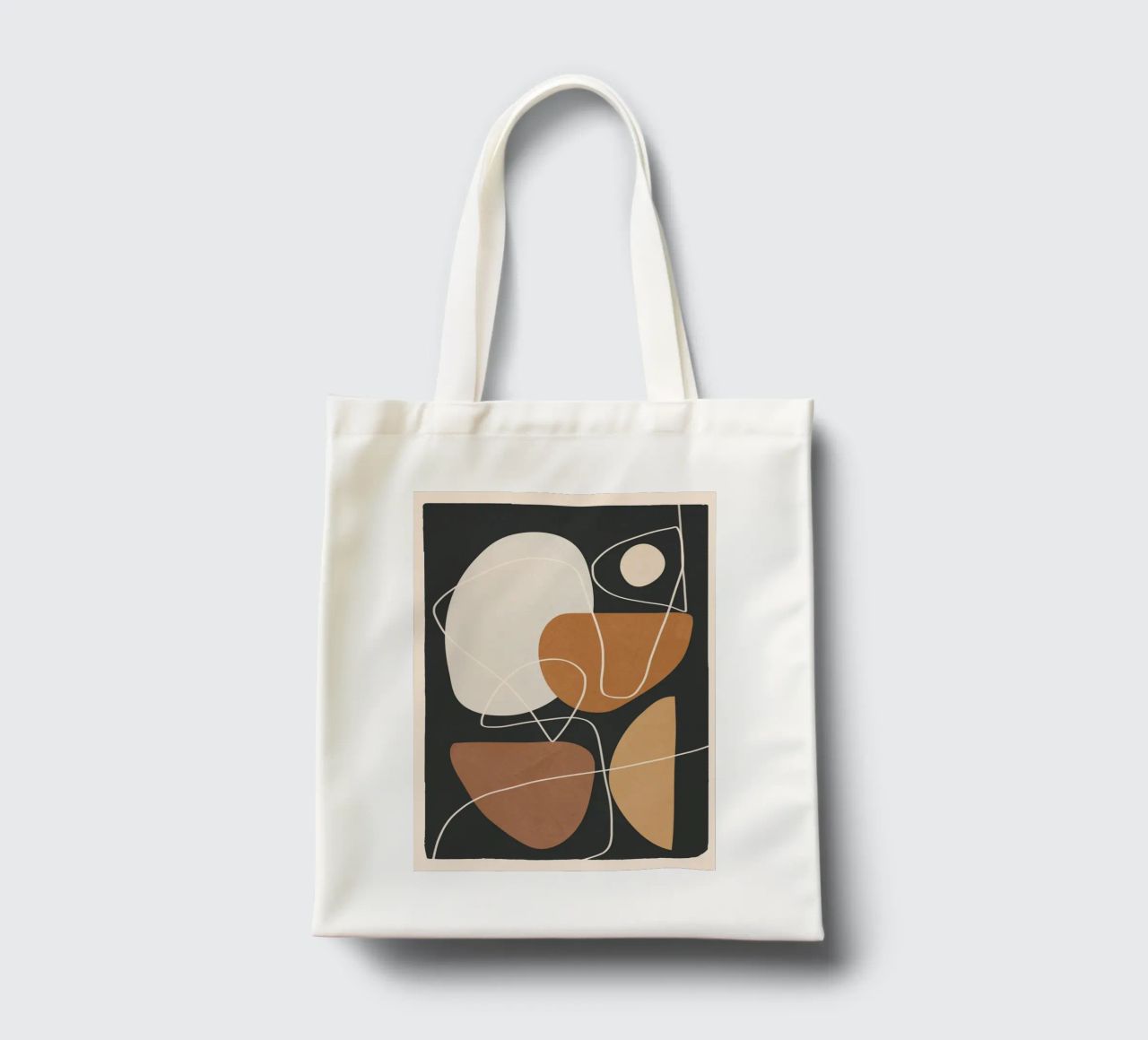 Minimal Colorful Abstract Shapes 3 borsa in juta da Flow Line