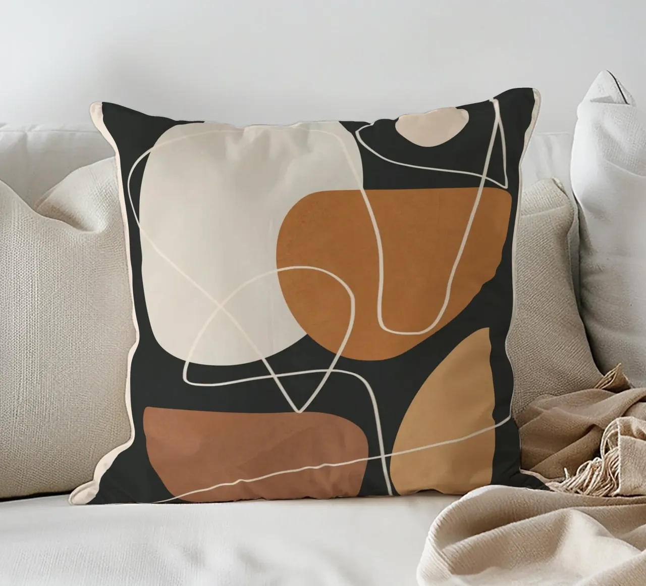 Minimal Colorful Abstract Shapes 3 cuscino da Flow Line