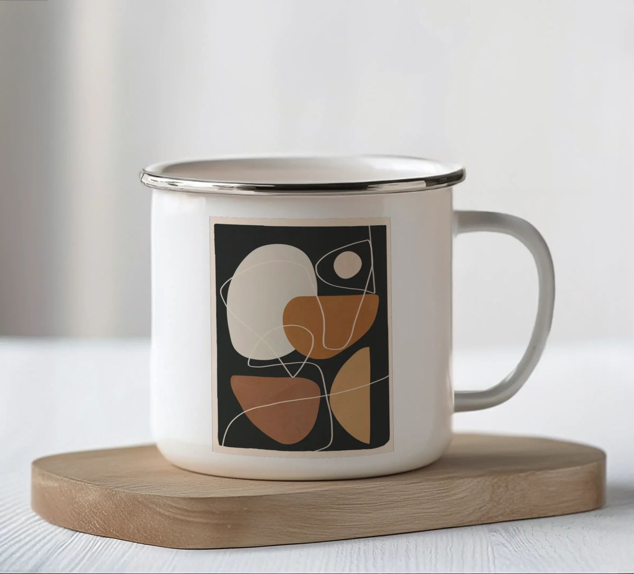 Minimal Colorful Abstract Shapes 3 tazza in smalto da Flow Line