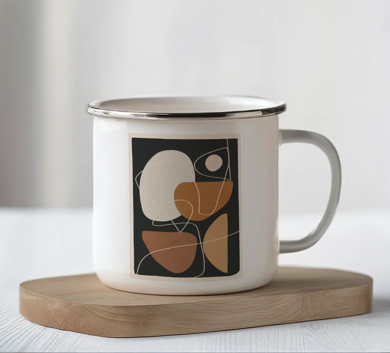 Minimal Colorful Abstract Shapes 3 mug en émail de Flow Line