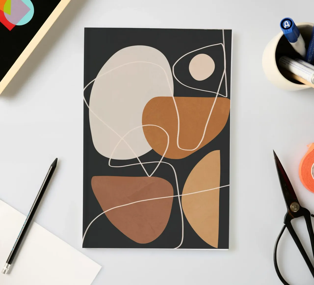 Minimal Colorful Abstract Shapes 3 notitieboek van Flow Line